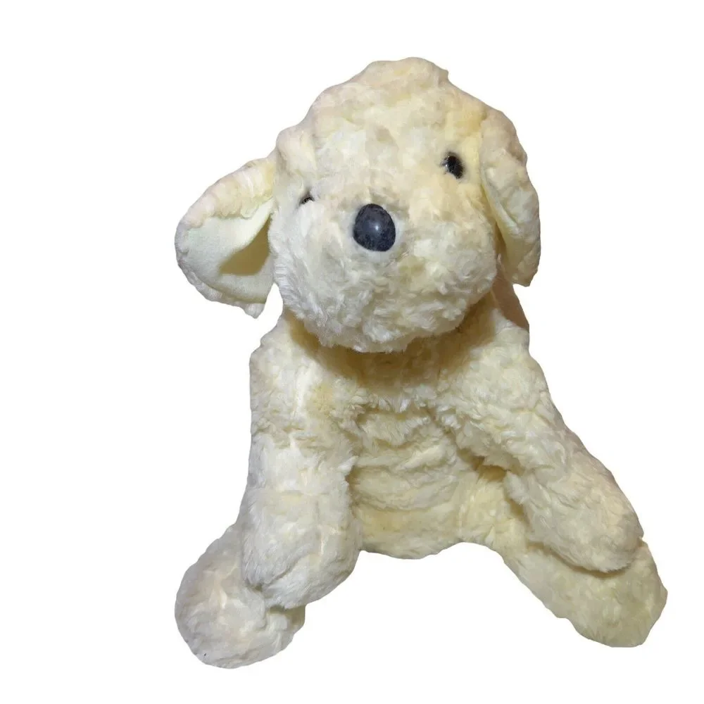 Kellytoy 12”‎ Ivory White Vintage 1970’s Plush Beanie Dog Stuffed Animal Toy